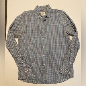 Milano Borromeo CMP Blue & Brown Plaid Button Down Shirt Medium
